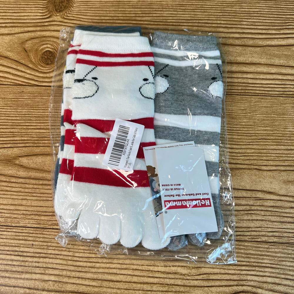 New 3 Pair Hellomamma Women's Ankle Cotton Five Finger Toe Sock for Girls